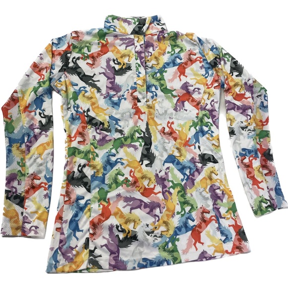 Equestrian Horse Show Long Sleeve Vented Shirt  Size Large - Picture 1 of 14